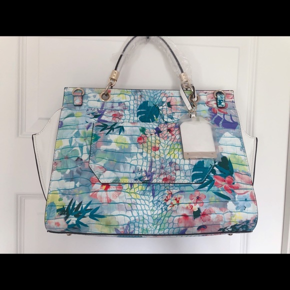 Brand new Guess floral print w/h embossed croc bag - Picture 2 of 5
